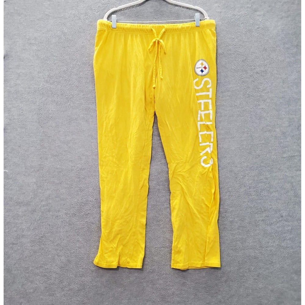 Pittsburgh Steelers Women Sleepwear XL Yellow Pajama Pants Logo Graphic NFL